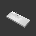 Modern White Rectangular Ceramic Bathroom Washbasin With Chrome Faucet Design