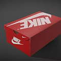 Nike Red Shoe Box for Footwear Storage with White Swoosh Logo Design