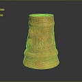 Golden Thimble Sculpture Carving With Intricate Engraved Patterns And Shiny Surface