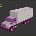 White Commercial Box Truck Featuring Delivery Cab Cargo Container And Wheels
