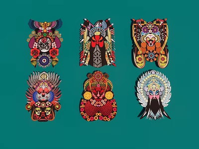 Traditional Chinese Decorative Pendants Featuring Cultural Patterns Vibrant Colors And Various Designs 3d model