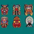 Traditional Chinese Decorative Pendants Featuring Cultural Patterns Vibrant Colors And Various Designs