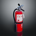 Red Fire Extinguisher With Handle Hose And Label For Fire Safety Equipment