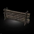 Rustic Wooden Fence Constructed From Logs With Natural Texture And Wooden Structure