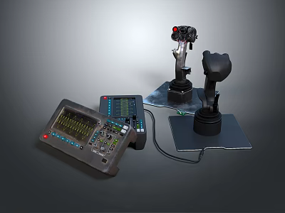 Industrial Control Equipment System With Joysticks Panel Display And Buttons 3d model