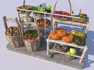 Fruit and vegetable stalls crops model