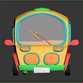 Colorful Cartoon Toy Car With Yellow Red Green Design And Playful Appearance
