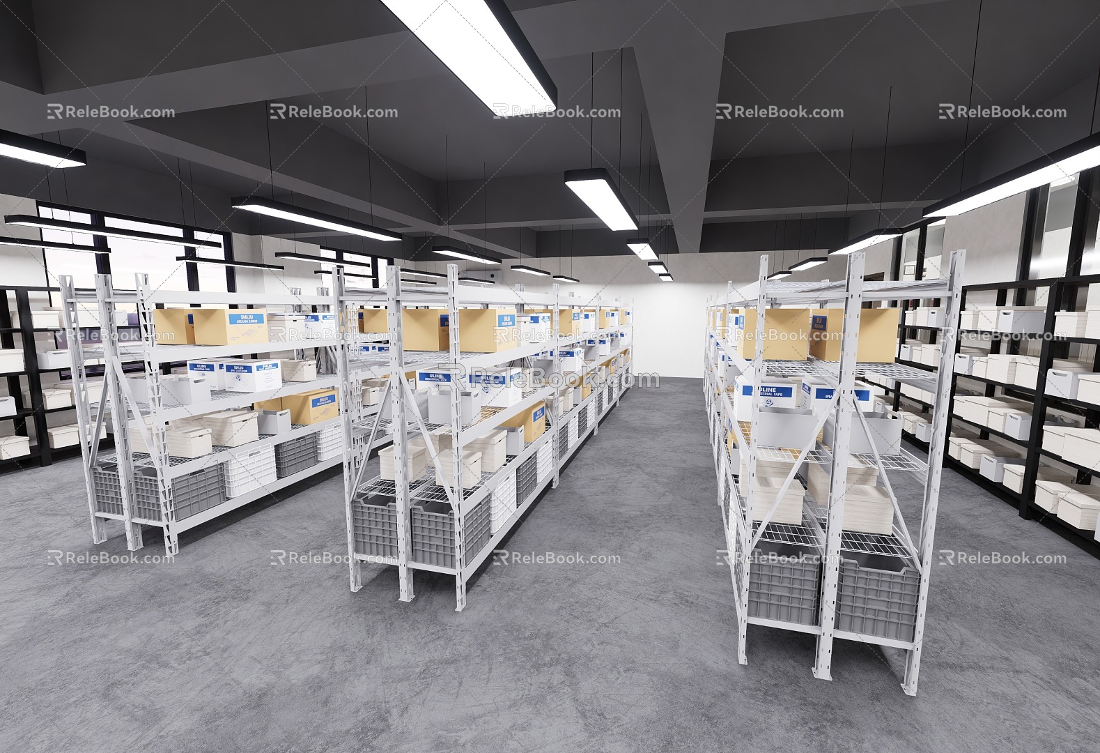 Modern Storage Room Warehouse 3d model