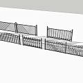 Various Decorative Fence Designs With Intricate Patterns And Metal Structures 3d model