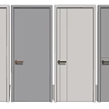 Modern Hinged Doors Design With Different Colors And Wooden Handles For Home Interior