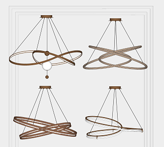 Modern chandelier decorative chandelier ring chandelier 3d model