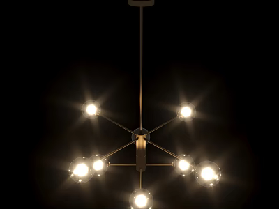 Modern Multi Arm Chandelier With Bright LED Bulbs And Sleek Metal Frame 3d model