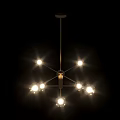 Modern Multi Arm Chandelier With Bright LED Bulbs And Sleek Metal Frame