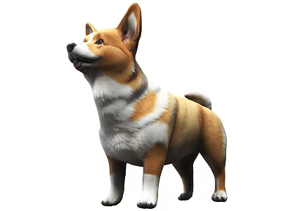 Brown And White Reptile Standing Upright With Alert Expression On White Background 3d model