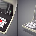 Vintage Computer With Retro Monitor And Classic White Keyboard Design
