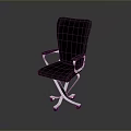 Modern Black Office Chair With Silver Metal Frame Armrests And Wheels
