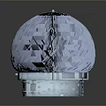 Industrial Metallic Spherical Equipment Featuring Spiral Stripes Shiny Reflective Surface And Sturdy Base