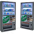 Modern Beverage Vending Machines As Commercial Equipment Displaying Diverse Drinks Inside