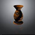 Orange and Black Decorative Vase With Floral Circular Patterns For Home Decor
