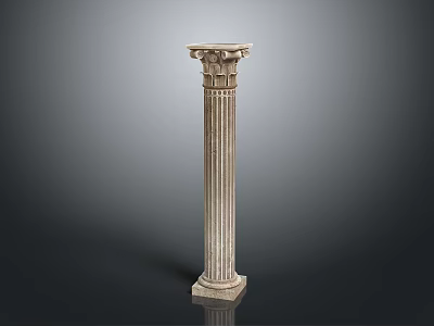 Classical Stone Fluted Column With Intricate Capital And Decorative Base 3d model