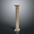Classical Stone Fluted Column With Intricate Capital And Decorative Base 3d model