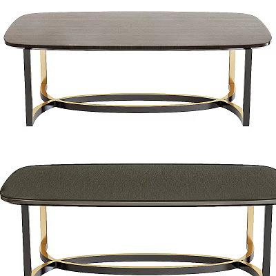 Modern Desk With Gray Surface And Black Gold Legs Stylish Design 3d model