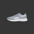 Light Blue and White Mesh Upper Lace Up Sneakers with White Sole and Brand Logo
