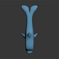 Adorable Blue Dolphin Toy Figure With Black Eyes On Reflective Surface