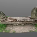 Rustic Garden Landscape With Hand Carved Wooden Horse Swing And Green Grass