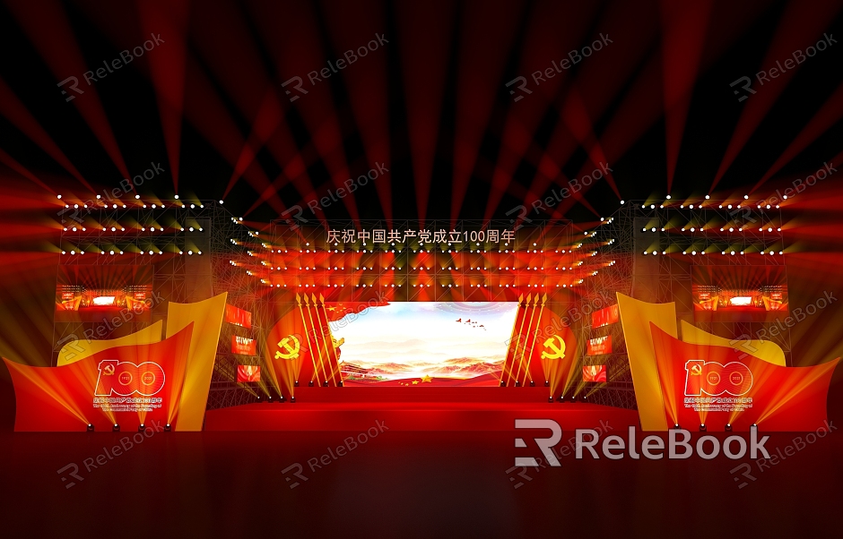 Stage Design of Red Party Building Culture model