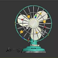 Colorful Turquoise Toy Ferris Wheel With Star Decorations And Blue Base