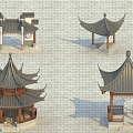 Ancient Architecture Chinese New Chinese Style Corridor Pavilion Pavilion Ancient Architecture Group Fine Model Ancient Architecture Group Commercial Courtyard Landscape 3d model