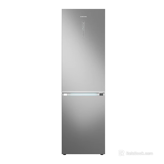 Sleek Modern Stainless Steel Double Door Refrigerator For Home Kitchen Use 3d model 