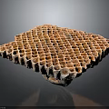 Orange Honeycomb Structural Component With Uniform Grid Holes And Sturdy Base Support 3d model