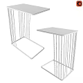 Modern Side Tables with Gold and Black Metal Frames and Sleek Tops