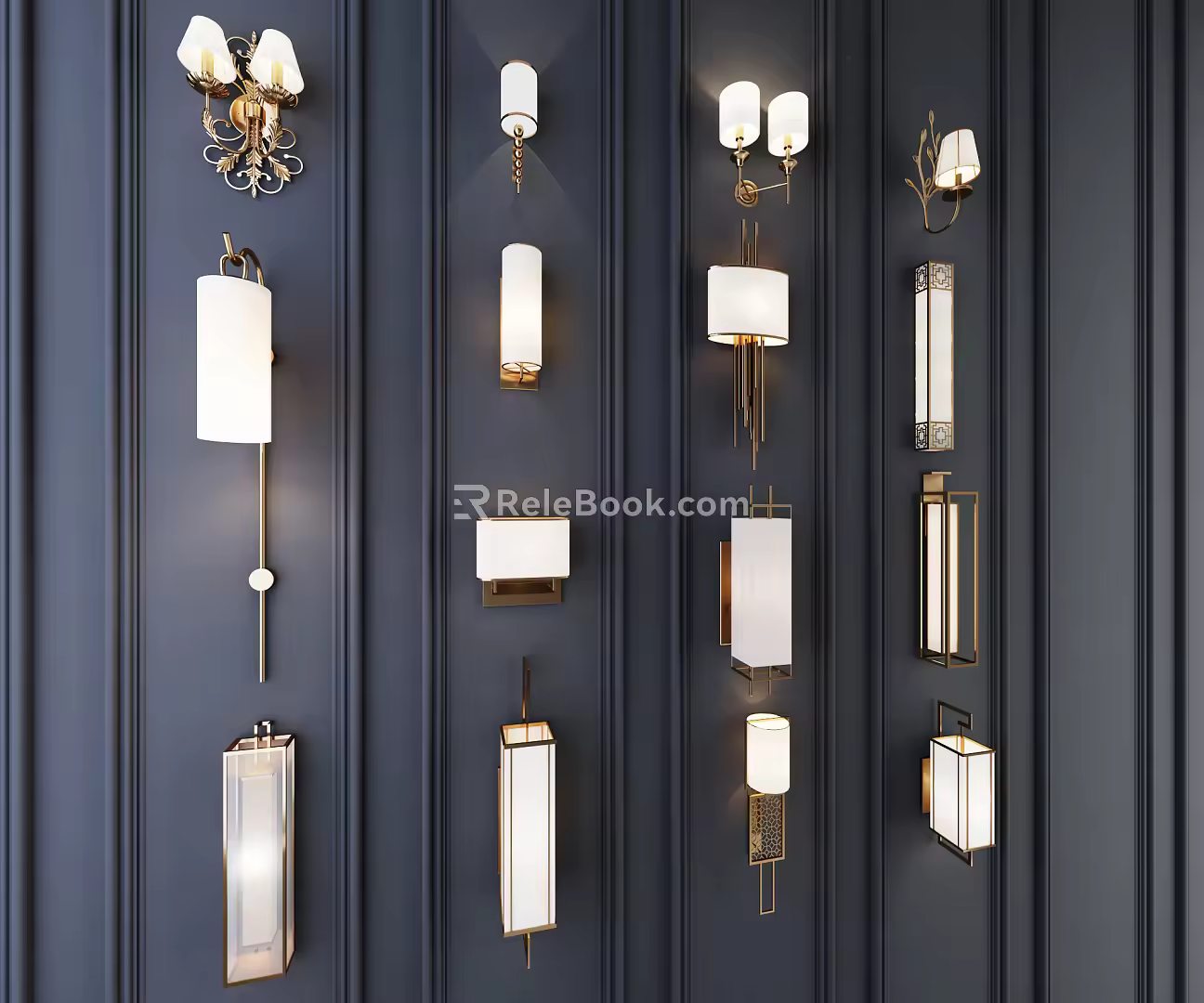 New Chinese Style Wall Lamp Chandelier 3d model