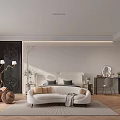Elegant Modern Bedroom Interior Design With White Bed Decorative Mirror And Soft Rug