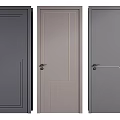 Stylish Hinged Doors In Dark Colors With Various Panel Designs For Home Interior