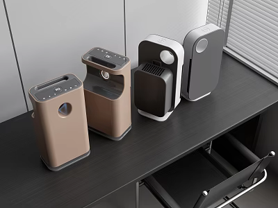 Modern Daily Appliances Placed On Office Desk 3d model