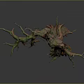 Wooden Stone Decorative Root Sculpture with Natural Vines and Green Moss for Artistic Decoration