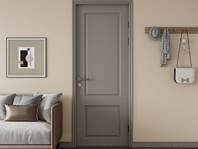 Simple European American Door Interior Door Scene model