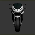 Sleek White Modern Sporty Motorcycle With Black Purple Accents And Windshield