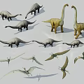 Different Types of Reptile Model Collection Featuring Long Necked Dinosaurs And Pterosaurs