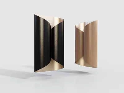 Modern Sleek Wall Lamp With Curved Metal Design And Black Gold Finish For Home Interior 3d model