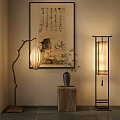New Chinese floor lamp combination 3d model