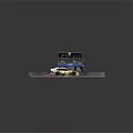 Racing Car With Number 88 And Spark At Pit Stop With Blue Structure