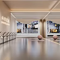 Modern Fitness Studio Interior With Yoga Mats And Exercise Balls