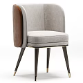 Modern Accent Chair With Gray Upholstery Brown Side Panels And Gold Metal Leg Accents