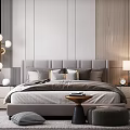Elegant Modern Bedroom Interior With Plush Bed Upholstered Headboard Nightstands Pendant Light And Soft Rug