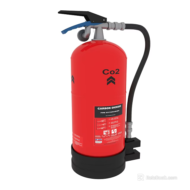 Red CO2 Fire Extinguisher as Essential Fire Safety Equipment with Certification 3d model